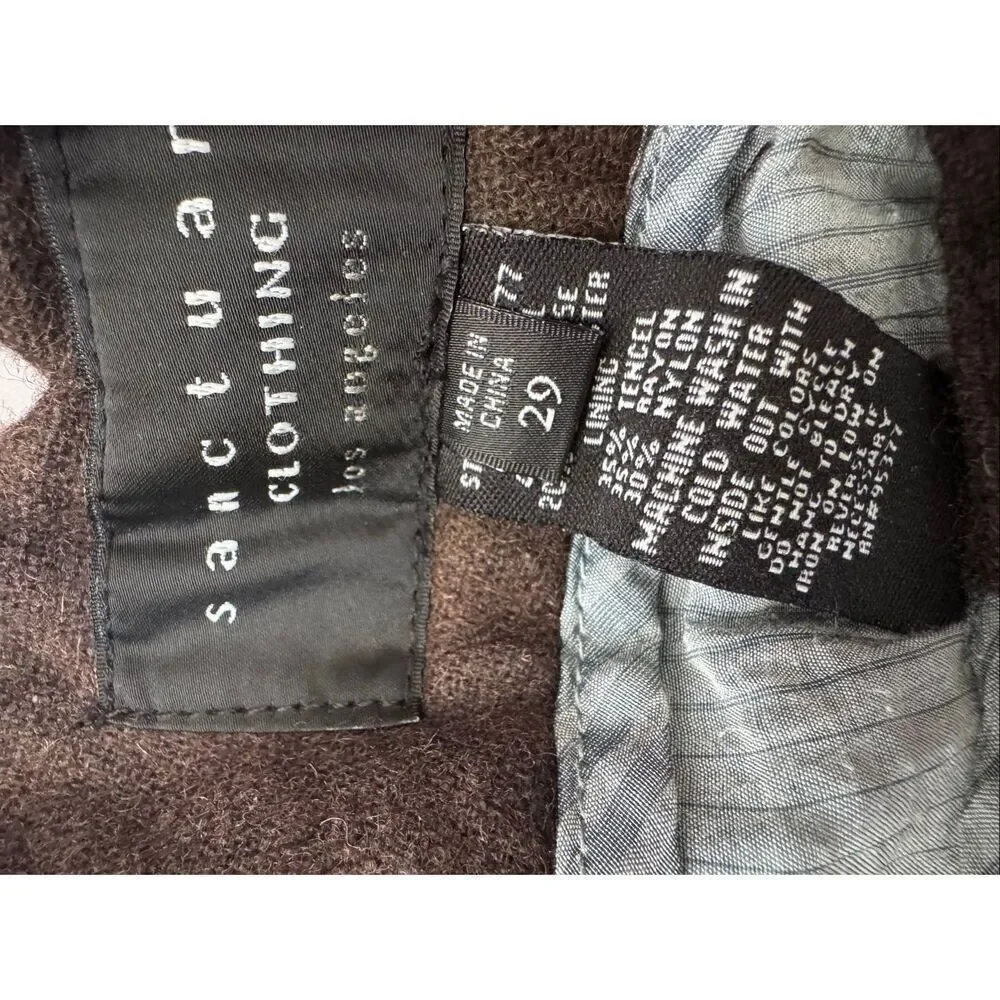 Sanctuary clothing women’s shorts size 29 dark brown wool academia cuffed old mo - Picture 2 of 7